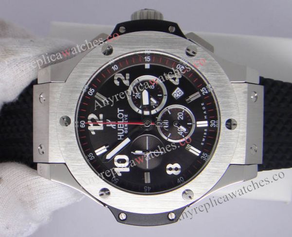 Replica Hublot Big Bang Watch SS Black Chronograph Japan Movement Replica Hublot Big Bang Watch SS Black Chronograph Japan Movement
