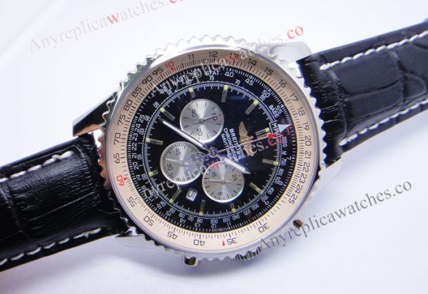 Breitling Navitimer 01 Black Chronograph Black Leather Replica Watch Breitling Navitimer 01 Black Chronograph Black Leather Replica Watch
