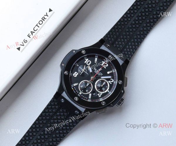 Swiss Grade Replica Hublot Big Bang V6 Chronograph Watch Black Case Swiss Grade Replica Hublot Big Bang V6 Chronograph Watch Black Case