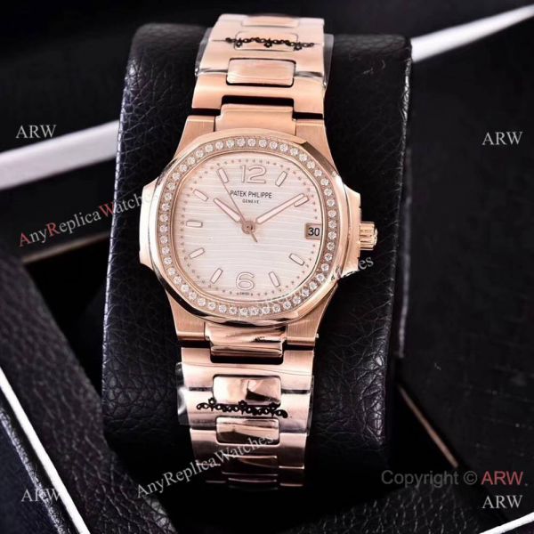 Copy Patek Philippe Nautilus Womens Rose Gold and Diamond 35mm watch Swiss Quality Copy Patek Philippe Nautilus Womens Rose Gold and Diamond 35mm watch Swiss Quality