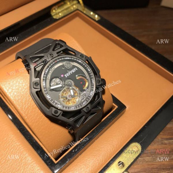 Swiss Copy Hublot Techframe Ferrari 70th Anniversary Watch SS Skeleton Case Swiss Copy Hublot Techframe Ferrari 70th Anniversary Watch SS Skeleton Case