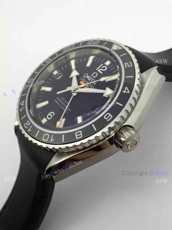 Copy Swiss Omega Seamaster Planet Ocean GMT Watch Black Rubber Copy Swiss Omega Seamaster Planet Ocean GMT Watch Black Rubber