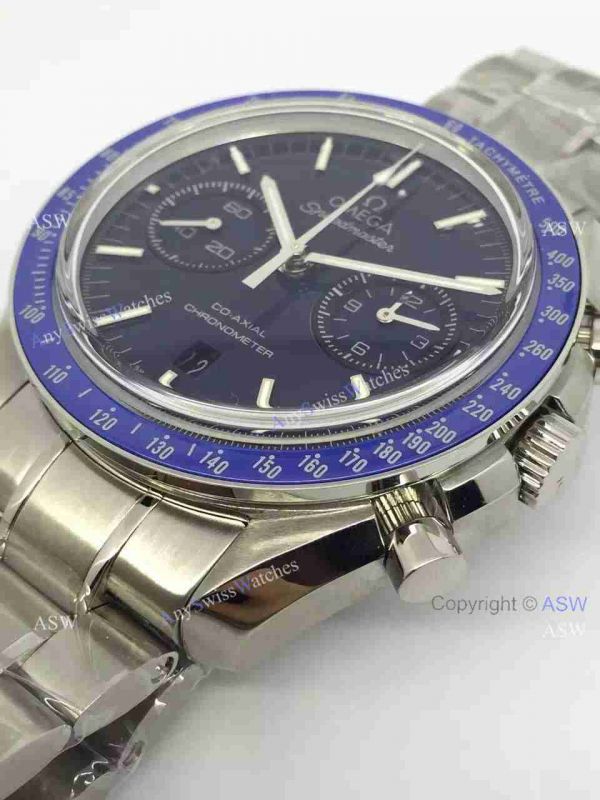 Copy Swiss Omega Speedmaster Watch SS Blue Chronograph 9300 Copy Swiss Omega Speedmaster Watch SS Blue Chronograph 9300