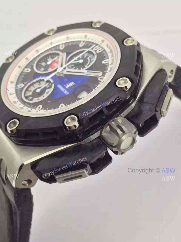 High Quality Copy Audemars Piguet Grand Prix Blue Face Black Rubber Swiss Mens Watch High Quality Copy Audemars Piguet Grand Prix Blue Face Black Rubber Swiss Mens Watch