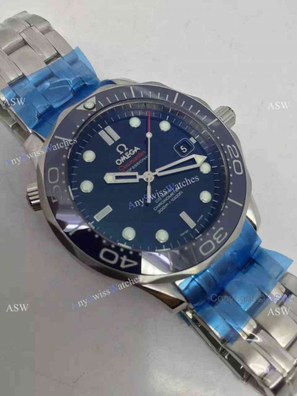 Grade 1A Omega Replica Watches James Bond Blue Ceramic Blue Dial Grade 1A Omega Replica Watches James Bond Blue Ceramic Blue Dial