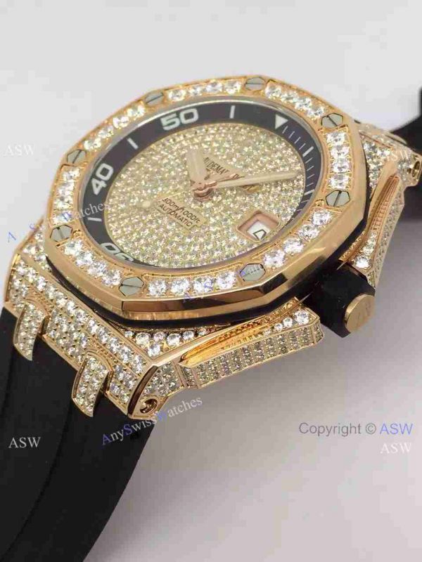 Replica Swiss Audemars Piguet Watch Rose Gold Diamond Dial Replica Swiss Audemars Piguet Watch Rose Gold Diamond Dial