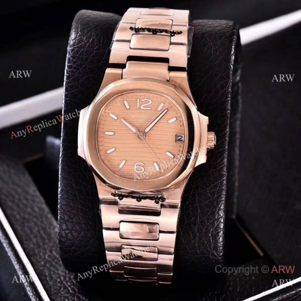 Swiss Quality Replica Patek Philippe Nautilus Womens Watch Rose Gold White Face Swiss Quality Replica Patek Philippe Nautilus Womens Watch Rose Gold White Face
