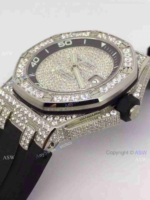 Replica Swiss Audemars Piguet Watch Diamond Dial case Leather Watch Strap Replica Swiss Audemars Piguet Watch Diamond Dial case Leather Watch Strap