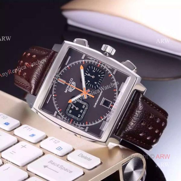 Tag Heuer Monaco Quartz Calibre 12 Watch SS Brown Dial 44mm Tag Heuer Monaco Quartz Calibre 12 Watch SS Brown Dial 44mm