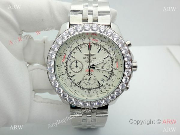 Replica Breitling For Bentley Motors Watches With Diamond Bezel Cream Chronograph Dial Watch Replica Breitling For Bentley Motors Watches With Diamond Bezel Cream Chronograph Dial Watch