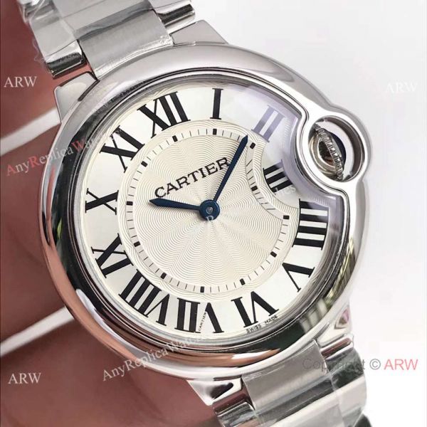 AAA Fake Cartier Ballon Bleu Quartz Watch White Roman Dial AAA Fake Cartier Ballon Bleu Quartz Watch White Roman Dial