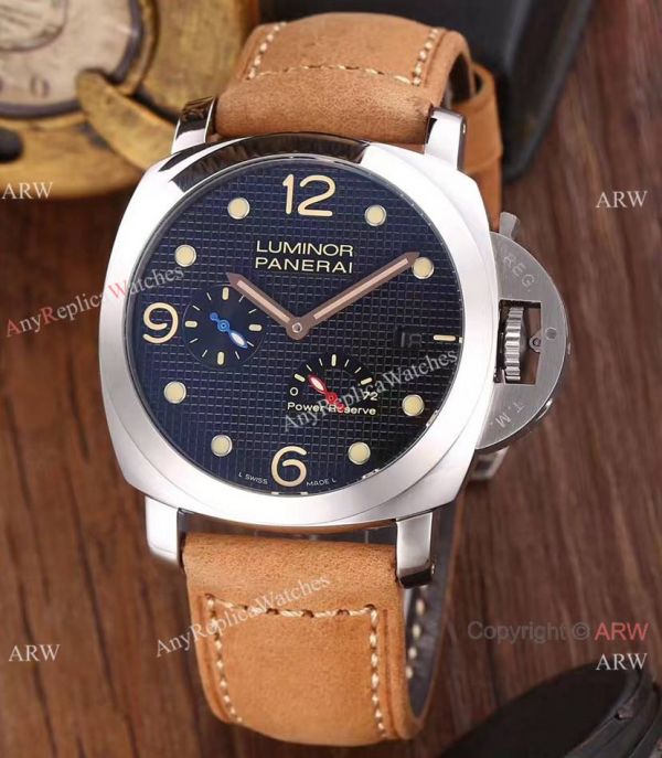 Copy Panerai Power Reserve Luminor Watch SS Leather Band 44mm Copy Panerai Power Reserve Luminor Watch SS Leather Band 44mm