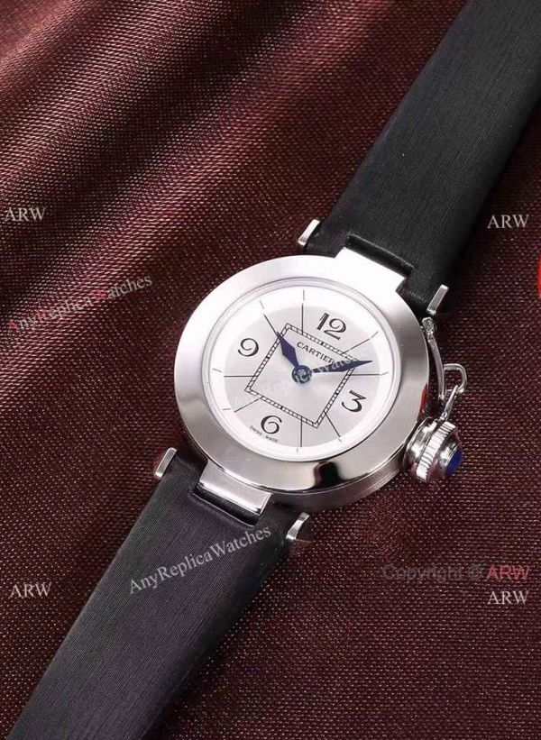 Best AAA Cartier Pasha Copy Watch SS Blue Dial Blue Leather 28mm Best AAA Cartier Pasha Copy Watch SS Blue Dial Blue Leather 28mm