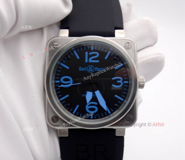 Replica Bell Ross Automatic Watch Black Rubber Strap Blue Markers Replica Bell Ross Automatic Watch Black Rubber Strap Blue Markers