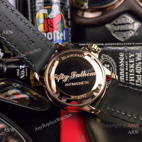 Swiss Quality Blancpain Fifty Fathoms Automatic Mens Watch Rose Gold Black Dial Swiss Quality Blancpain Fifty Fathoms Automatic Mens Watch Rose Gold Black Dial