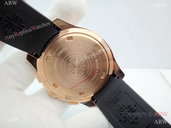 Copy Patek Philippe Aquanaut Chronograph watch Rose Gold Black Dial Copy Patek Philippe Aquanaut Chronograph watch Rose Gold Black Dial