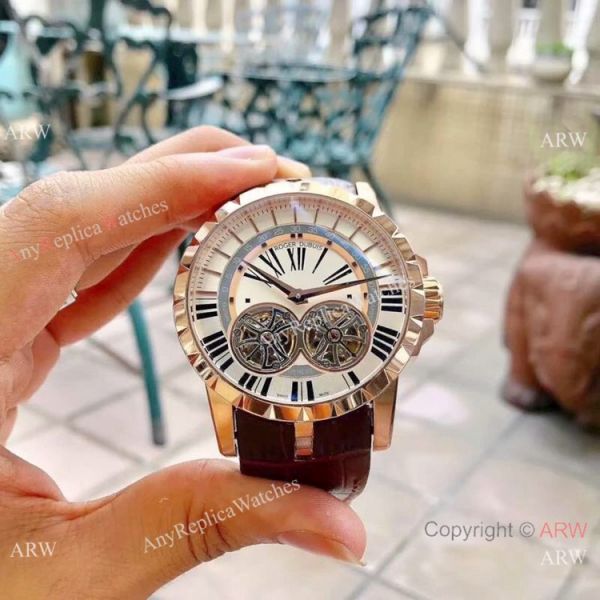 Copy Roger Dubuis Excalibur 46 Watches Rose Gold Double Tourbillon Copy Roger Dubuis Excalibur 46 Watches Rose Gold Double Tourbillon