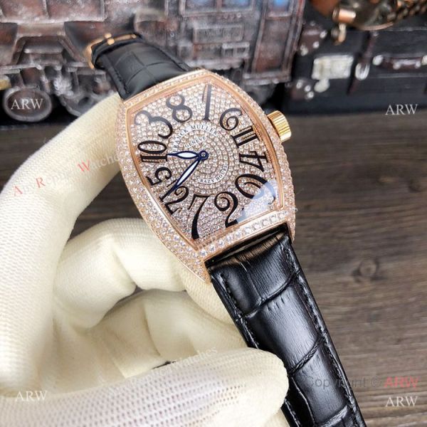 New Copy Franck Muller Crazy Hour Rose Gold Iced Out Watch New Copy Franck Muller Crazy Hour Rose Gold Iced Out Watch