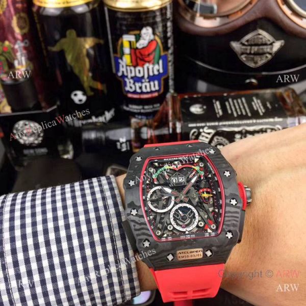 Swiss Quality Richard Mille RM50 03-01 McLaren F1 Skeleton Face Watch Carbon case Swiss Quality Richard Mille RM50 03-01 McLaren F1 Skeleton Face Watch Carbon case