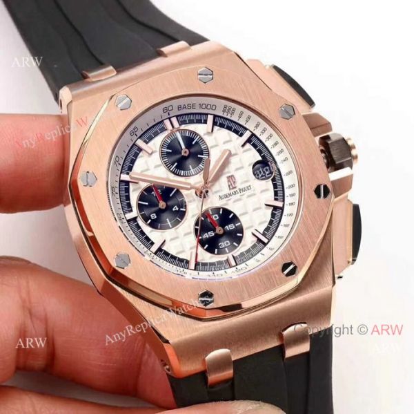 Audemars Piguet Royal Oak Offshore Rose Gold White Face Replica Watch Audemars Piguet Royal Oak Offshore Rose Gold White Face Replica Watch