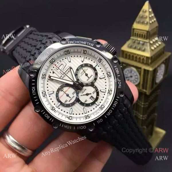 Replica Chopard Classic Racing Watch SS White Chronograph Black Rubber Bracelet Replica Chopard Classic Racing Watch SS White Chronograph Black Rubber Bracelet