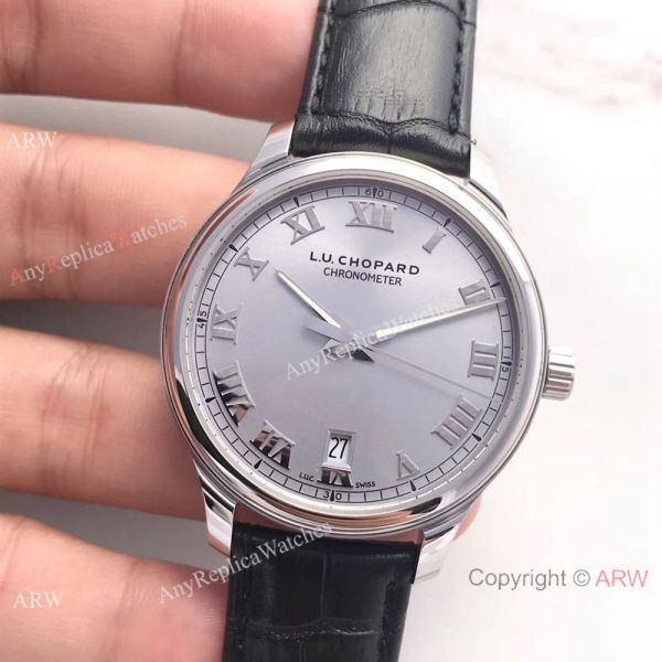 Swiss Classic Chopard L.U.C 9015 Watch SS Gray Roman Markers Swiss Classic Chopard L.U.C 9015 Watch SS Gray Roman Markers