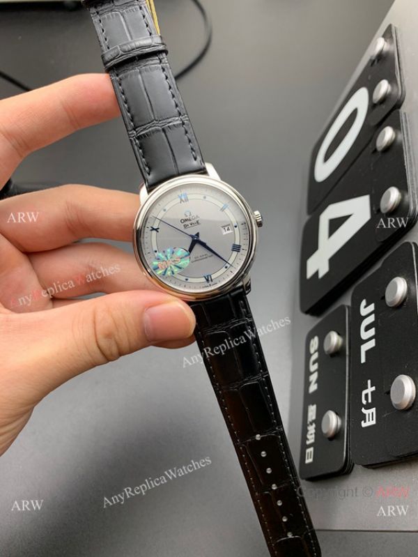 MKS Factory Copy Omega Classic De Ville Prestige 9015 Watch Gray Dial Leather Strap MKS Factory Copy Omega Classic De Ville Prestige 9015 Watch Gray Dial Leather Strap