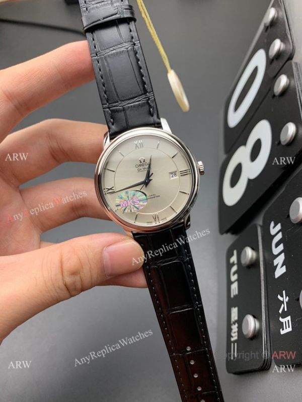 MKS Factory Omega Classic De Ville 9015 Watch White Dial Leather Strap MKS Factory Omega Classic De Ville 9015 Watch White Dial Leather Strap