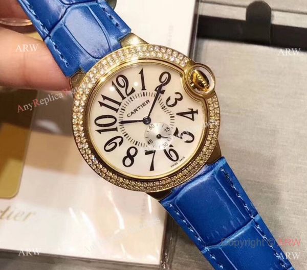 Cartier Ballon Bleu Gold Case Diamond Bezel Womens Fake Cartier Watch Cartier Ballon Bleu Gold Case Diamond Bezel Womens Fake Cartier Watch