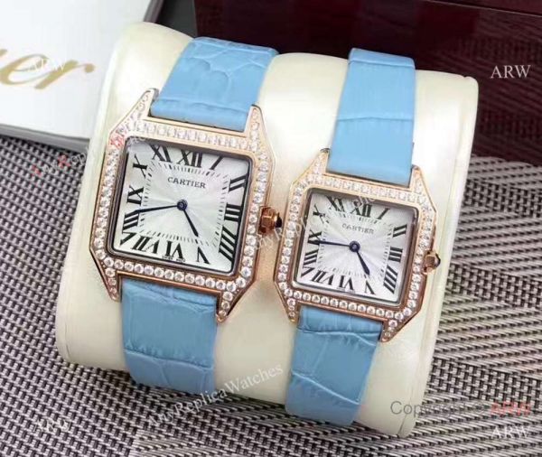 Rose Gold Cartier Santos Diamond Replica watches Lovers Watch Rose Gold Cartier Santos Diamond Replica watches Lovers Watch