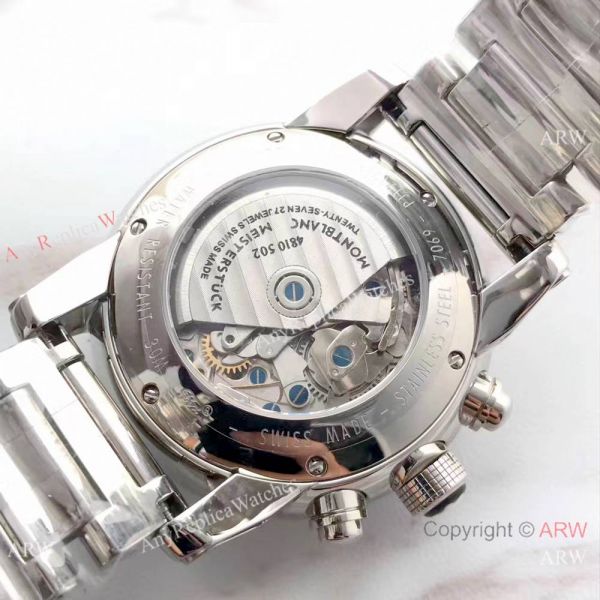 Swiss Fake Montblanc TimeWalker Stainless Steel Black Face Rose Gold Markers Watch Swiss Fake Montblanc TimeWalker Stainless Steel Black Face Rose Gold Markers Watch