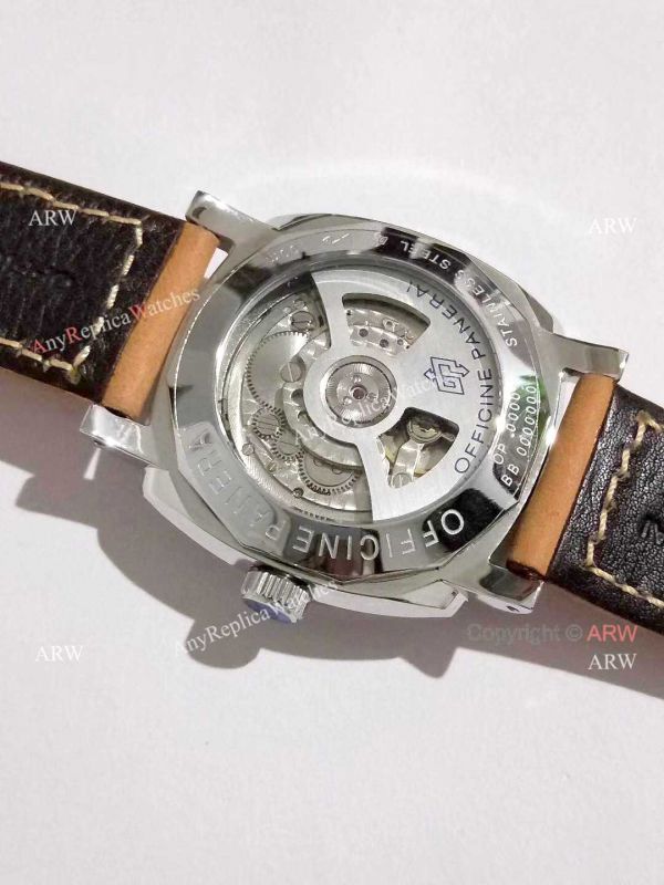 Copy Panerai Radiomir Power Reserve Watch SS Black Stripe Dial with Brown Leather Band Copy Panerai Radiomir Power Reserve Watch SS Black Stripe Dial with Brown Leather Band
