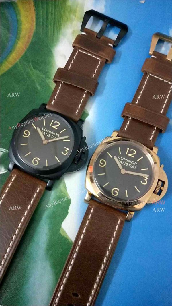 Replica Luminor Panerai PAM372 Watch Black Case Brown Leather Strap Replica Luminor Panerai PAM372 Watch Black Case Brown Leather Strap