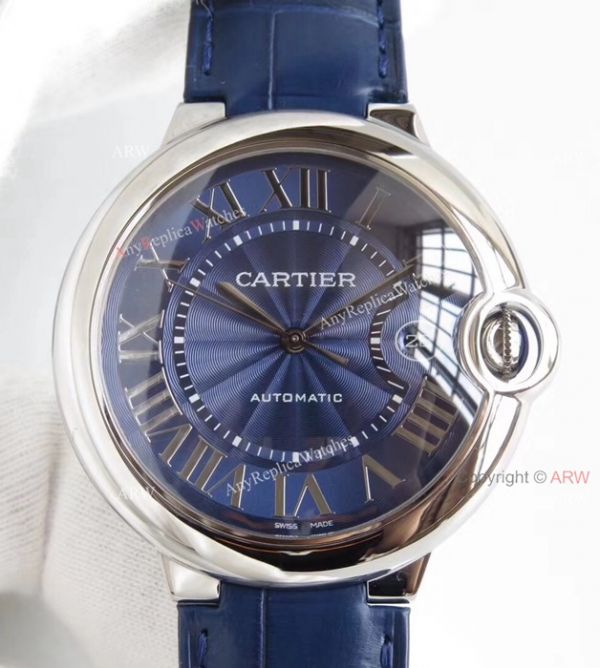 AF Factory Swiss Cartier Ballon Bleu White Dial Black Leather Strap Watch AF Factory Swiss Cartier Ballon Bleu White Dial Black Leather Strap Watch