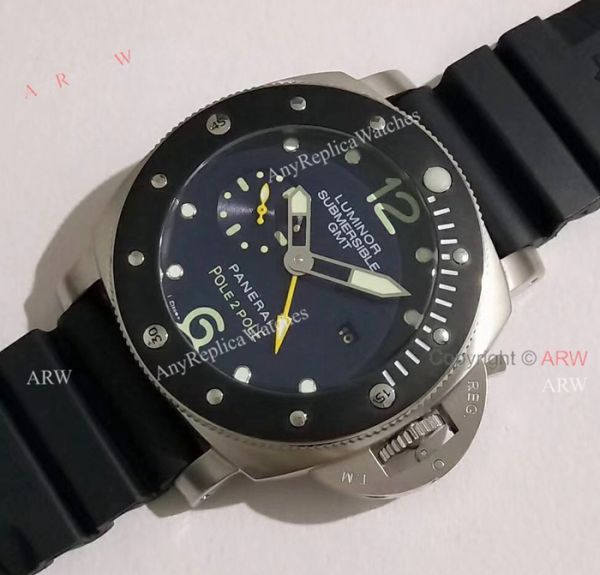 Swiss Replica Panerai Submersible Luminor GMT Pole 2 Pole Watch 47mm Swiss Replica Panerai Submersible Luminor GMT Pole 2 Pole Watch 47mm