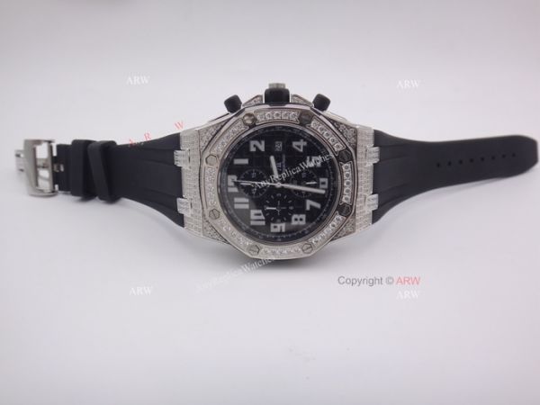 Replica Audemars Piguet Royal Oak Offshore Diamond Watch Black Dial Rubber Strap Replica Audemars Piguet Royal Oak Offshore Diamond Watch Black Dial Rubber Strap