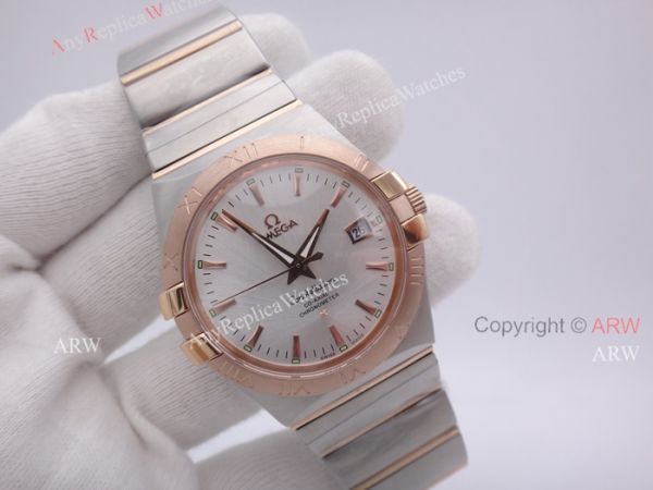 Replica Omega Constellation Automatic Men Watch 2 Tone Rose Gold Band W White Dial Replica Omega Constellation Automatic Men Watch 2 Tone Rose Gold Band W White Dial