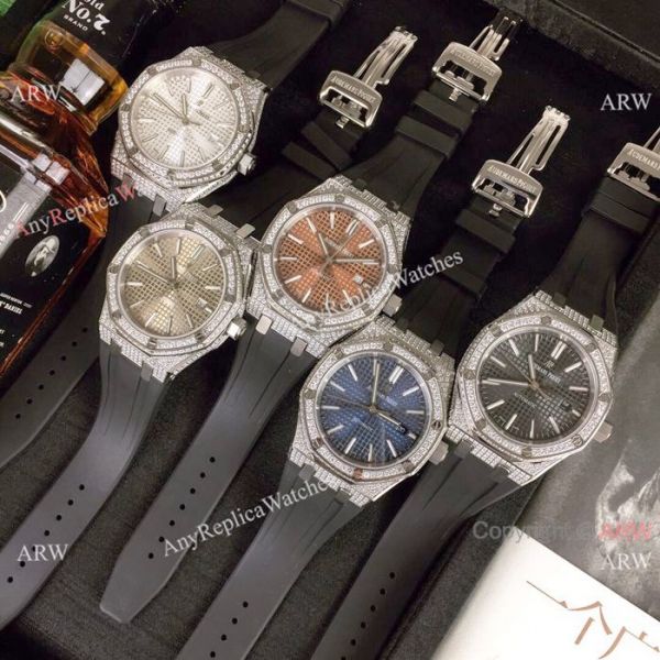 Audemars Piguet Royal Oak Diamond Replica Watches 43mm Black Dial Audemars Piguet Royal Oak Diamond Replica Watches 43mm Black Dial