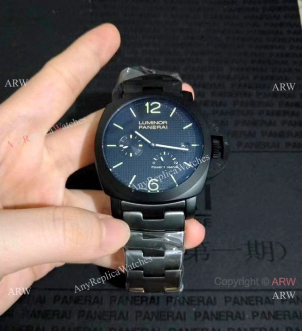 Luminor Panerai 72 Power Reserve Replica Watch All Black Green Markers Luminor Panerai 72 Power Reserve Replica Watch All Black Green Markers