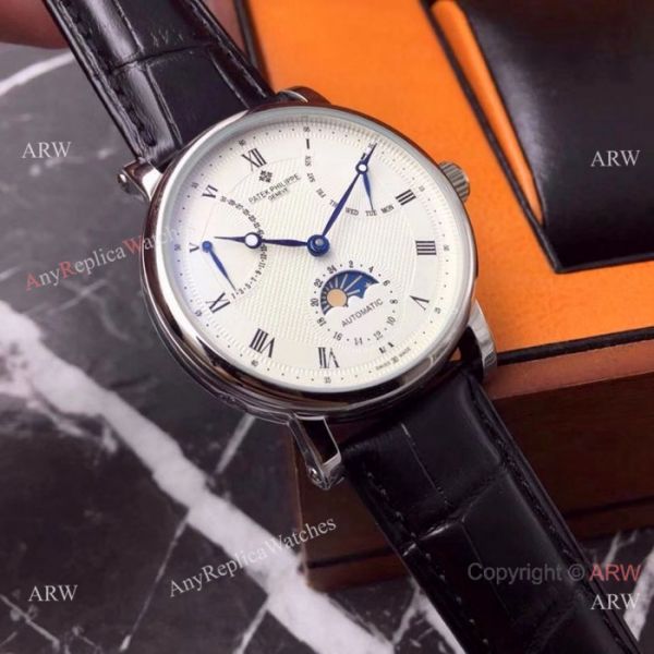 Fake Patek Philippe Geneve Complications Moonphase Copy Watch White Face Fake Patek Philippe Geneve Complications Moonphase Copy Watch White Face