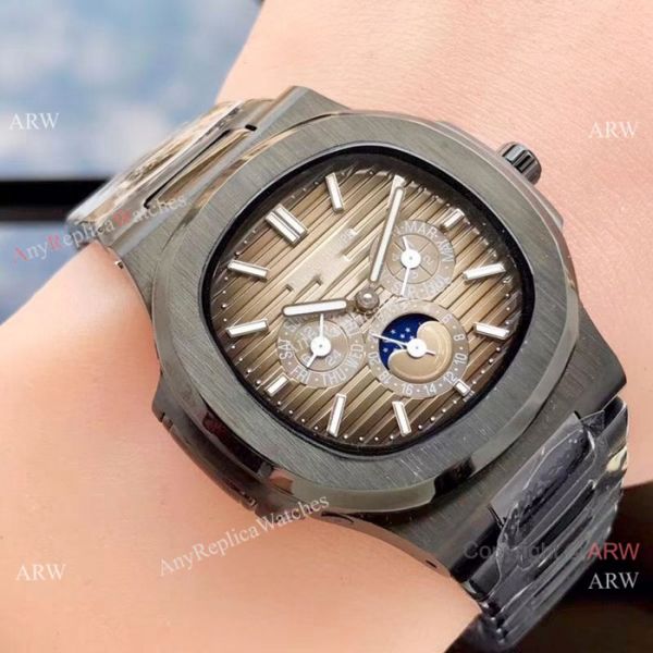 Clone Patek Philippe Nautilus Annual Calendar Watches 41mm All Black Clone Patek Philippe Nautilus Annual Calendar Watches 41mm All Black