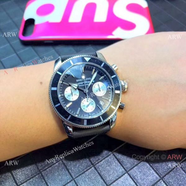 Breitling Superocean 43mm Watch SS Blue Dial Blue Rubber Strap Breitling Superocean 43mm Watch SS Blue Dial Blue Rubber Strap
