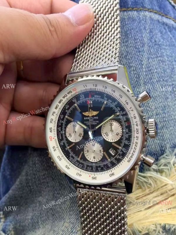 Copy Breitling Navitimer 01 Stainless Steel Mesh Band Watch Copy Breitling Navitimer 01 Stainless Steel Mesh Band Watch