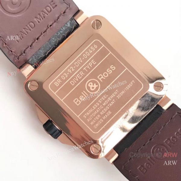 Newest Replica Bell and Ross BR03-92 Diver Bronze Watch Rose Gold Newest Replica Bell and Ross BR03-92 Diver Bronze Watch Rose Gold