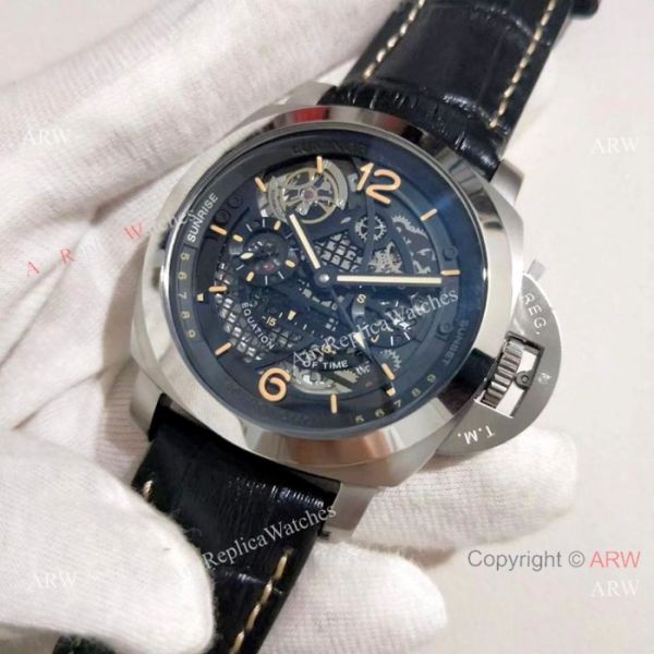 New Replica Panerai Luminor GMT Men Watch SS Skeleton Dial New Replica Panerai Luminor GMT Men Watch SS Skeleton Dial