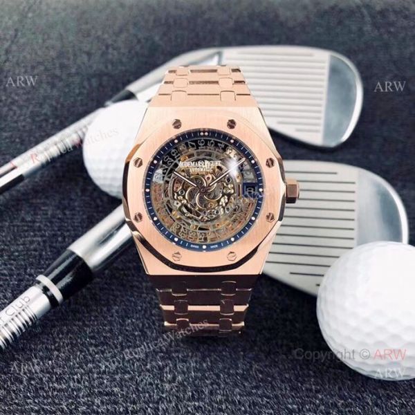 Audemars Piguet Royal Oak Rose Gold 43mm Watch / Fake AP Skeleton Audemars Piguet Royal Oak Rose Gold 43mm Watch / Fake AP Skeleton