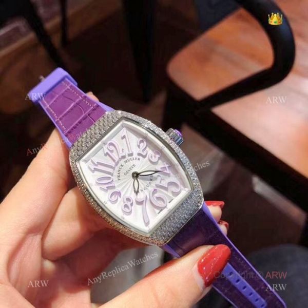 2019 Replica Franck Muller Vanguard Iced Out Watches Lady Size 2019 Replica Franck Muller Vanguard Iced Out Watches Lady Size