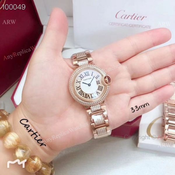 Fake Cartier Ballon Bleu Ice Out Watches 33mm Stainless steel Roman Dial Fake Cartier Ballon Bleu Ice Out Watches 33mm Stainless steel Roman Dial