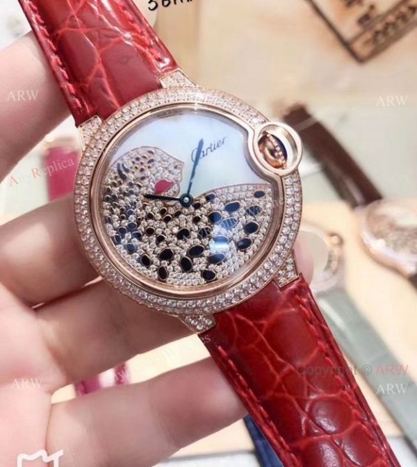Ballon Bleu Cartier Quartz Watches Diamond Leopard Brown Bracelet Ballon Bleu Cartier Quartz Watches Diamond Leopard Brown Bracelet