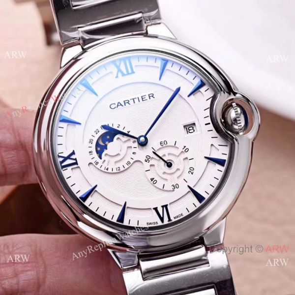 Best Quality Cartier Ballon Bleu De Moon Phase SS Automatic Replica Watch Best Quality Cartier Ballon Bleu De Moon Phase SS Automatic Replica Watch